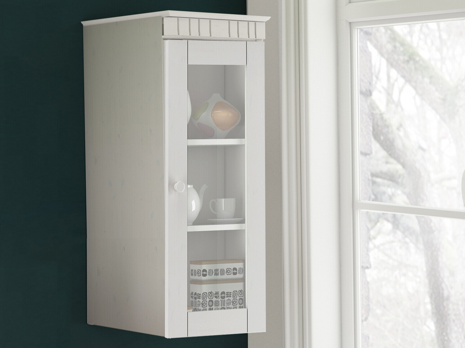 Стенна етажерка Elbelba 104 (Бял)