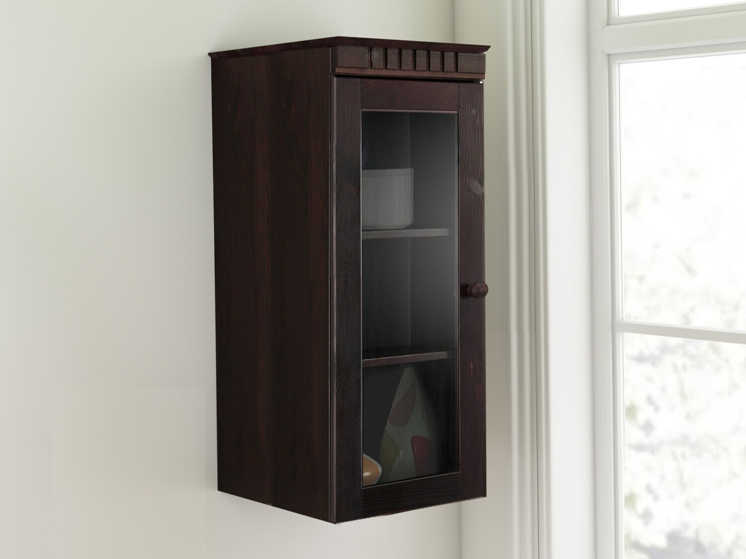 Стенна етажерка Elbelba 104 (Тъмнокафяв)