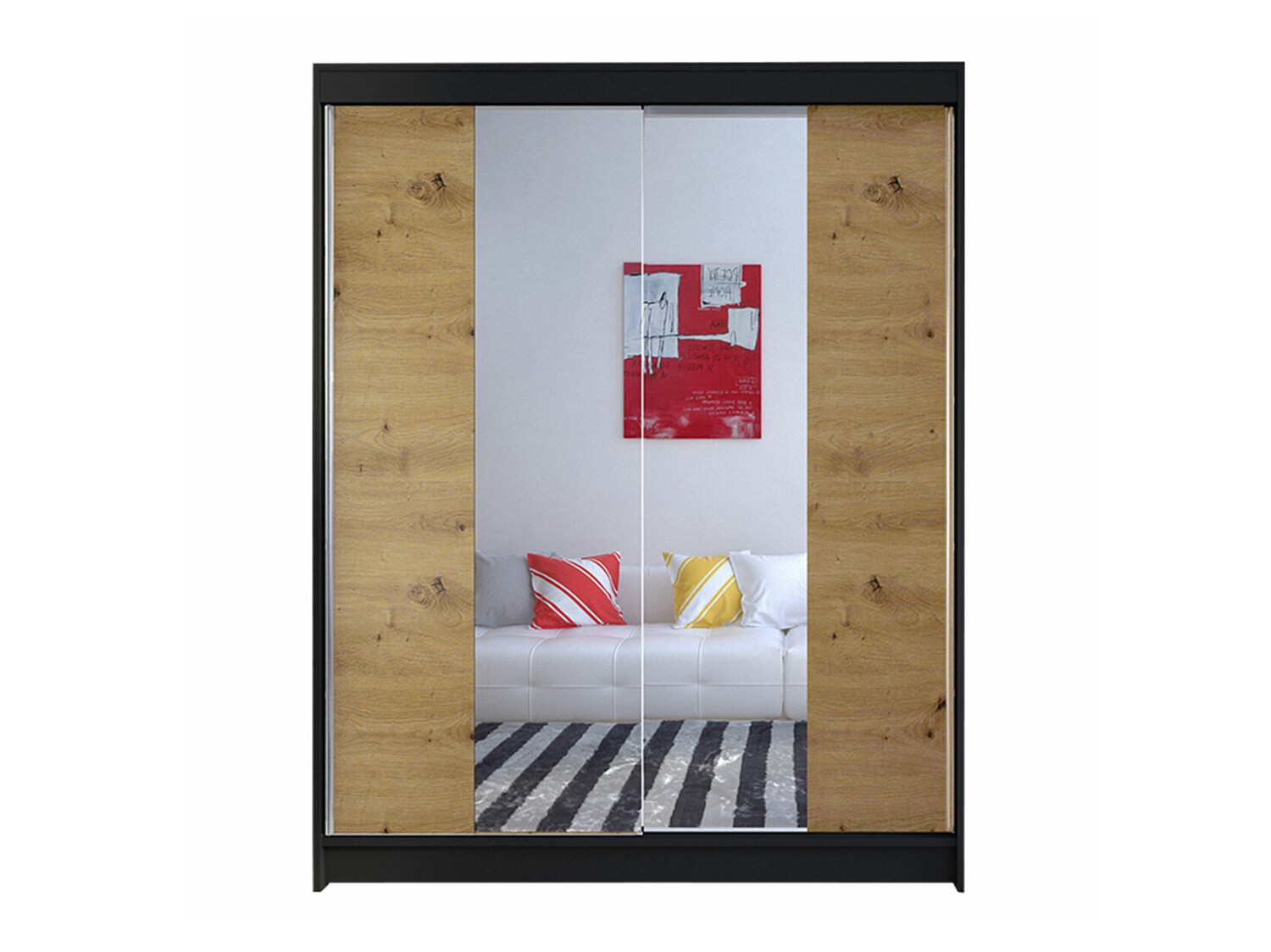 Гардероб Closico Vastor II (Черен + Artisan дъб)