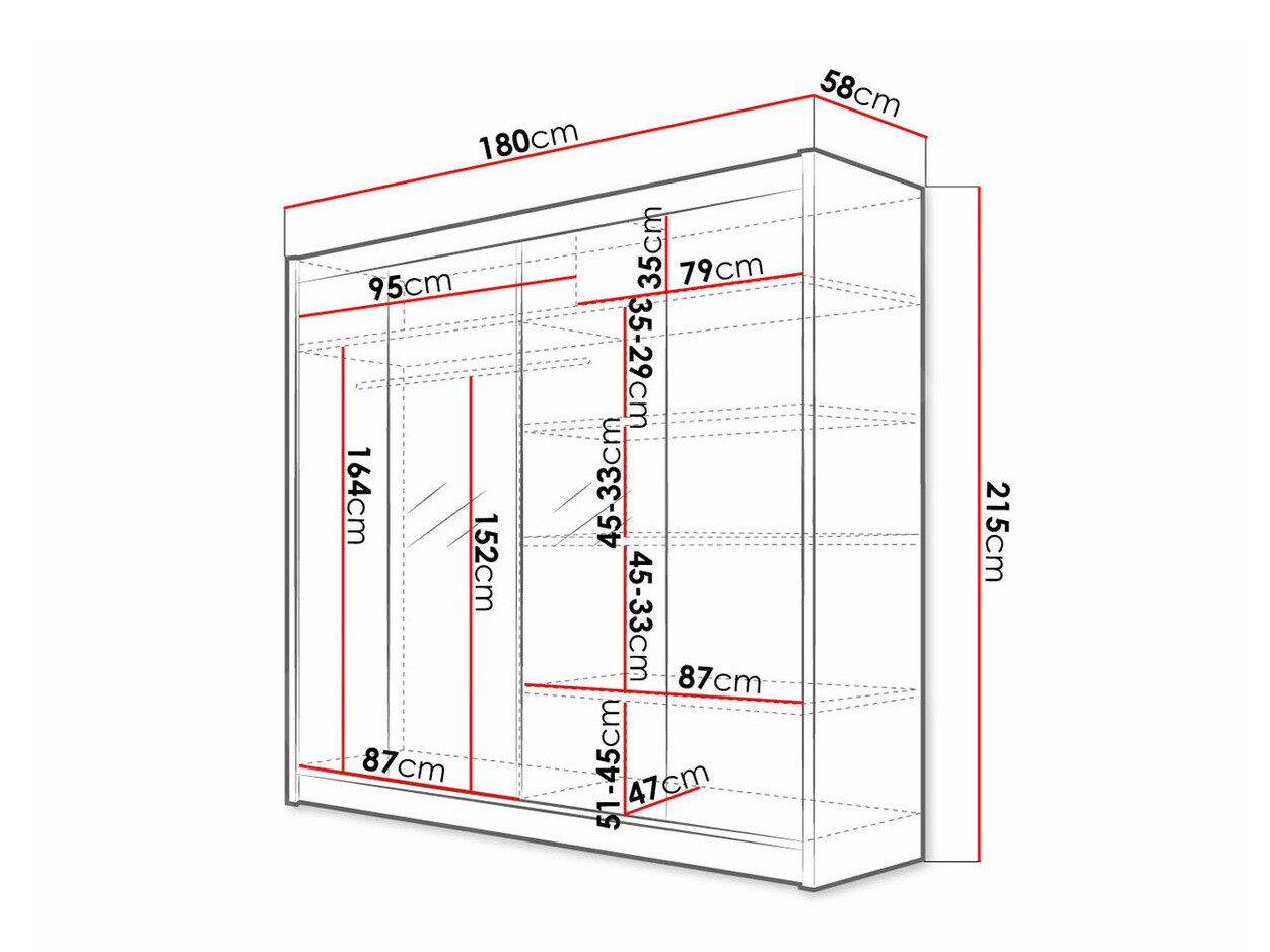 Гардероб Closico Cavaris II (Черен + Artisan дъб)