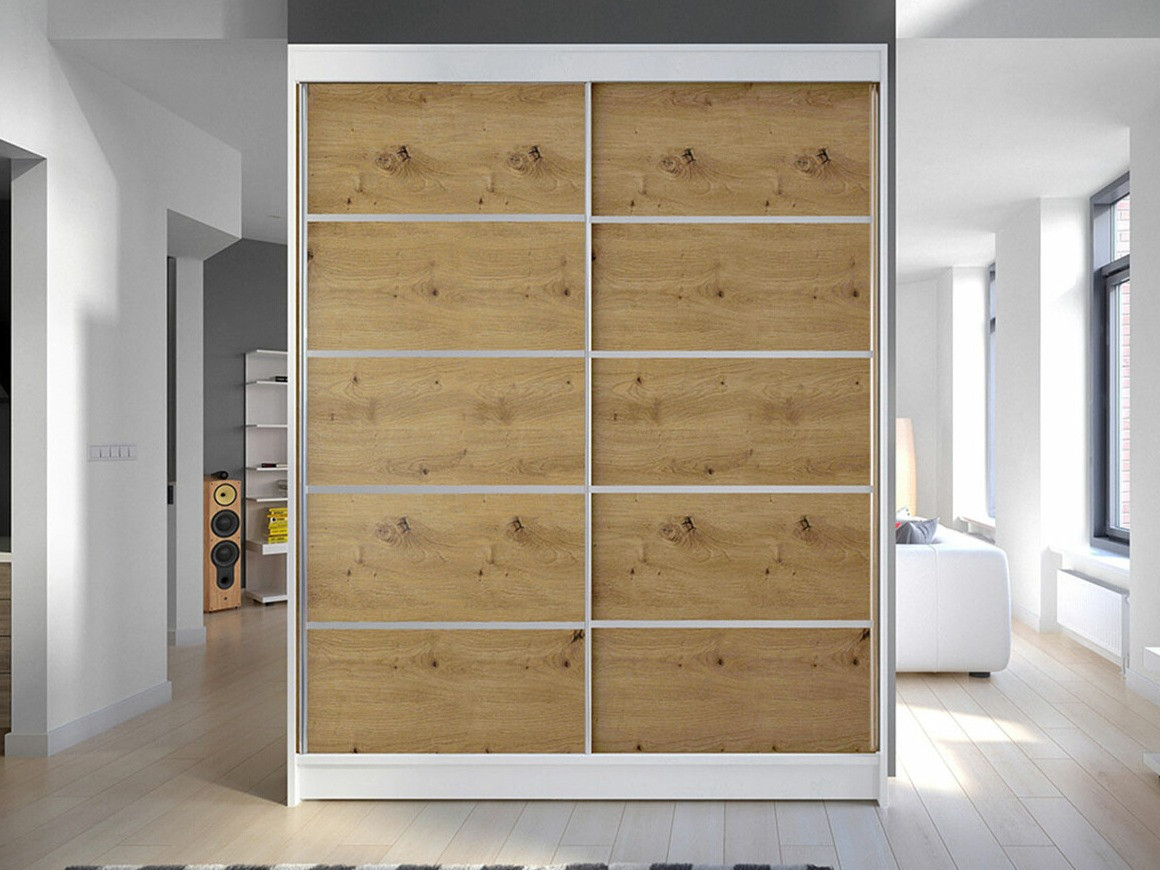 Гардероб Closico Vastor IV (Бял + Artisan дъб)