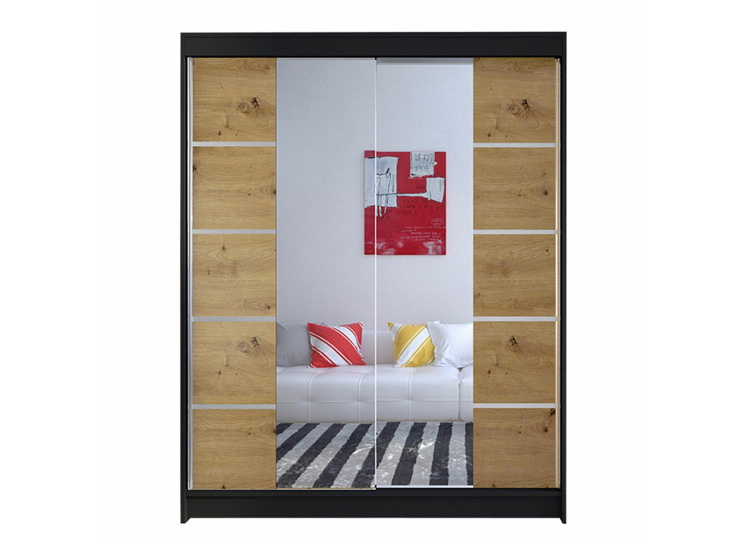 Гардероб Closico Vastor V (Черен + Artisan дъб)