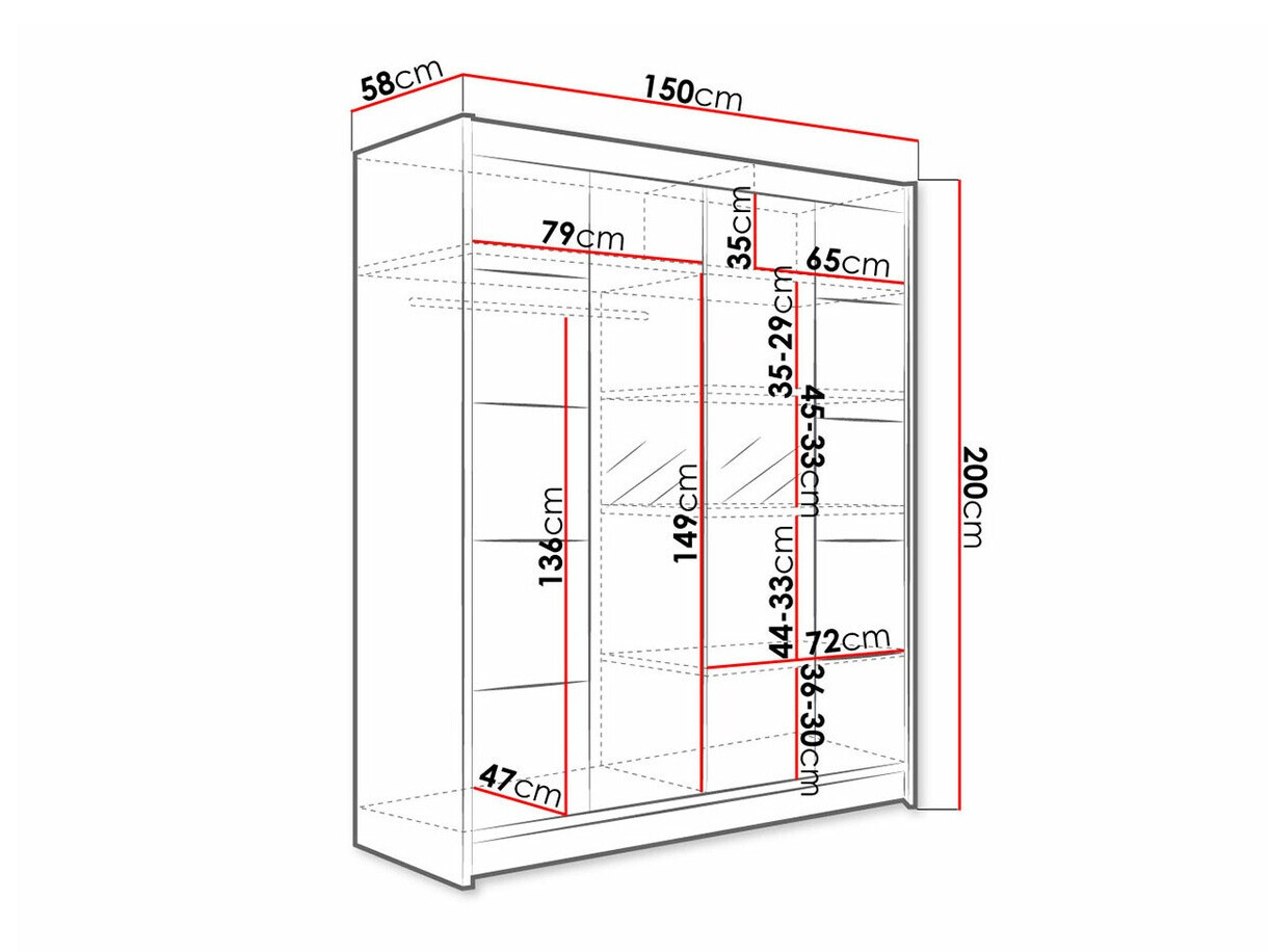 Гардероб Closico Vastor V (Черен + Artisan дъб)