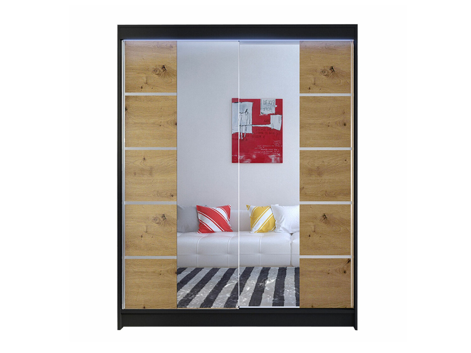 Гардероб Closico Vastor V (Черен + Artisan дъб)