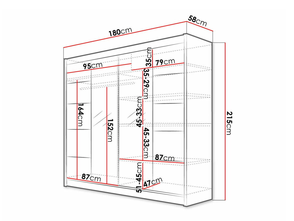 Гардероб Closico 154 (Черен + Artisan дъб)