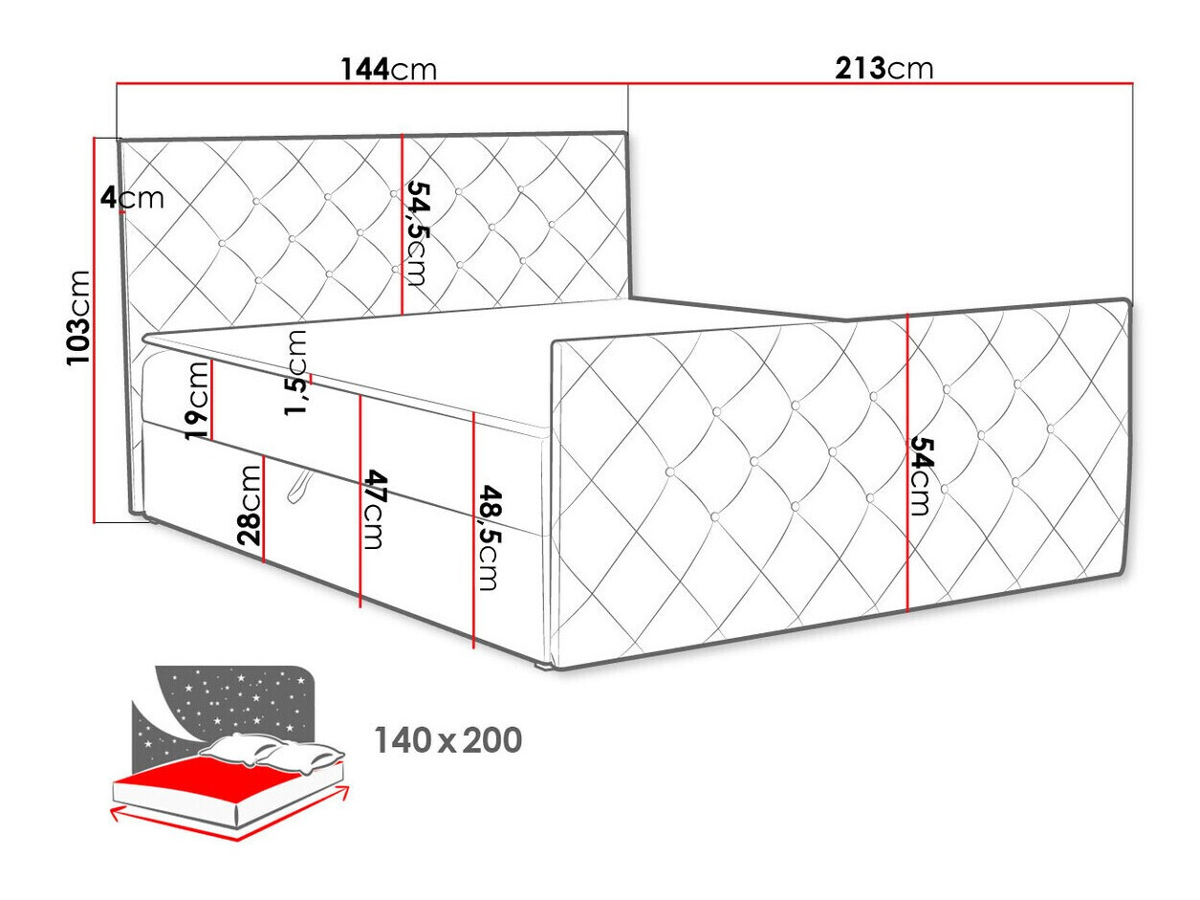 Континентално легло Baltimore 158 (Magic Velvet 2260)