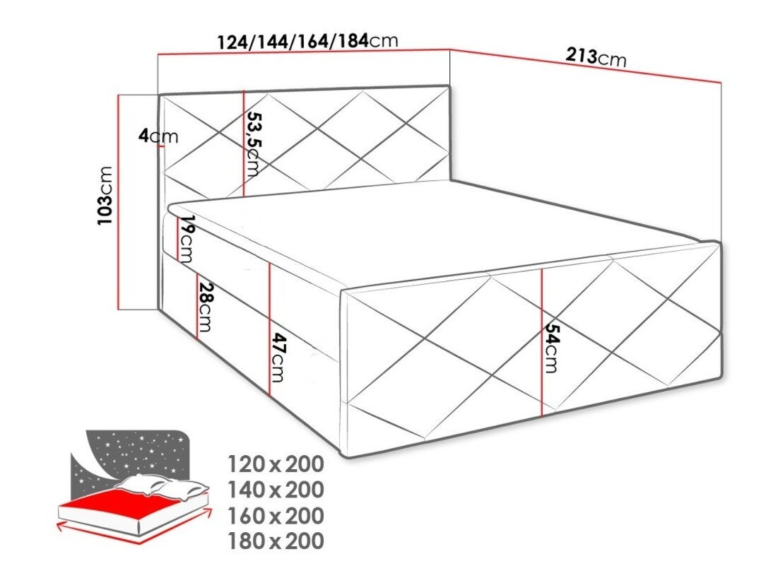 Континентално легло Baltimore 155 (Soft 010a)