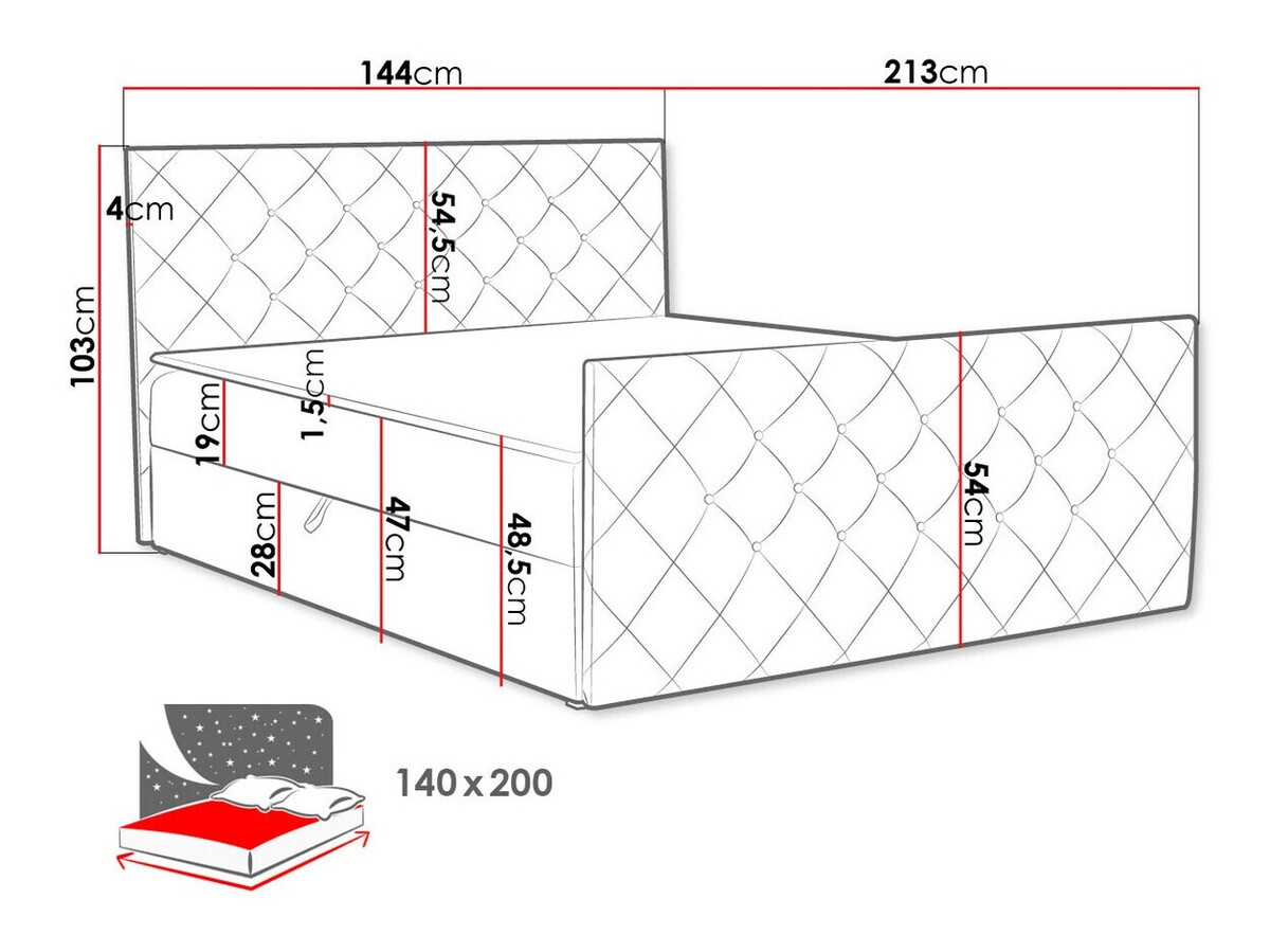 Континентално легло Carmen (Amor Velvet 4303)