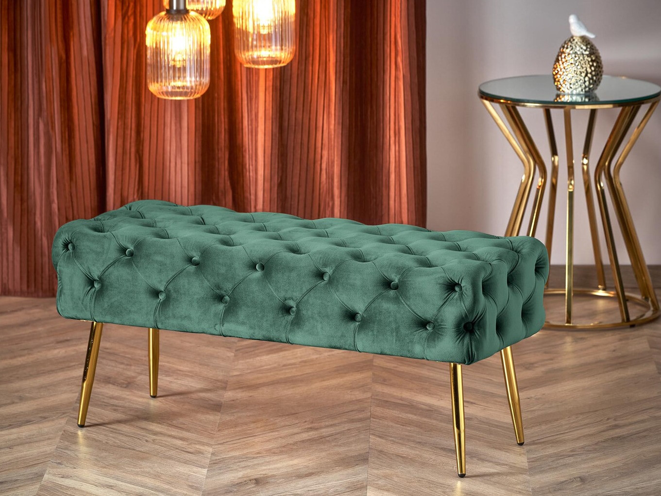 Тапицирана пейка Houston 1252 (Тъмно зелено)