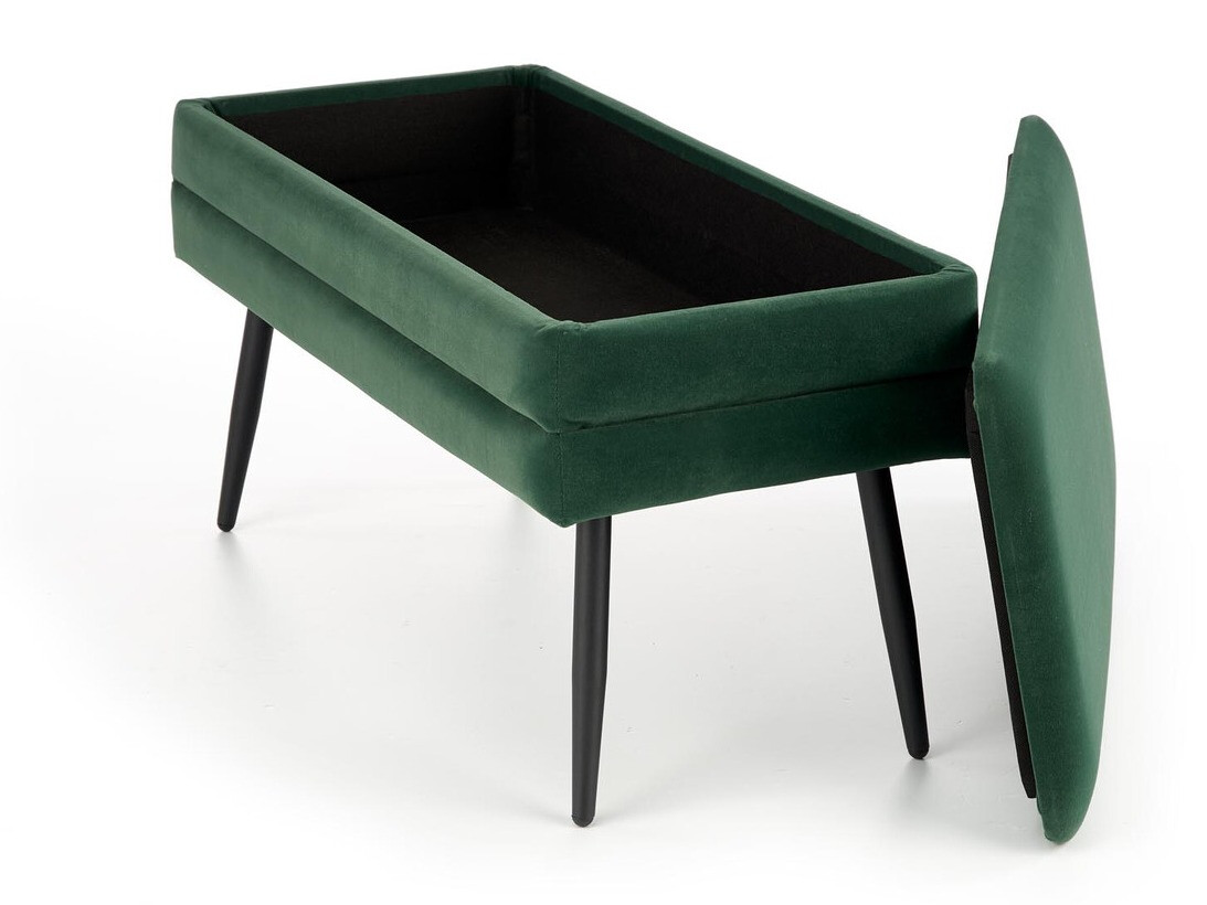 Тапицирана пейка Houston 1255 (Тъмно зелено + Черен)