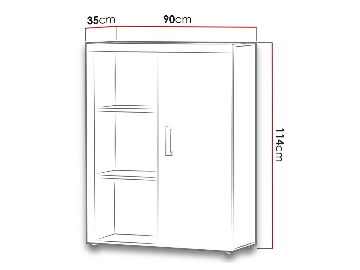 Шкаф Odebeli 102 (Бял + Черен гланц)