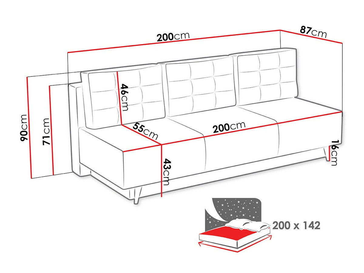Разтегателен диван Columbus 140