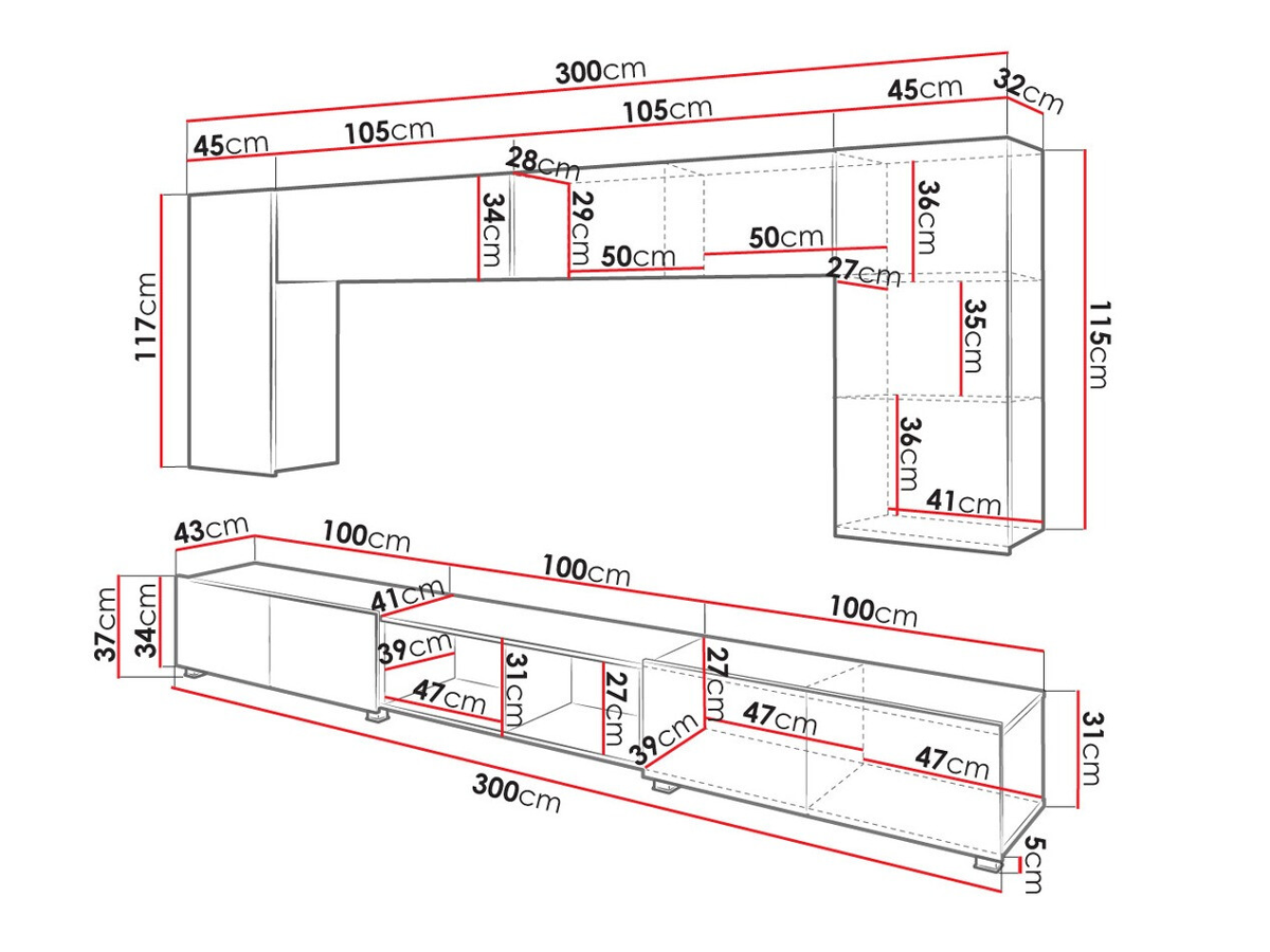 Комплект за хол Tivdalu 143 (Бял + Бял гланц + Златен дъб)