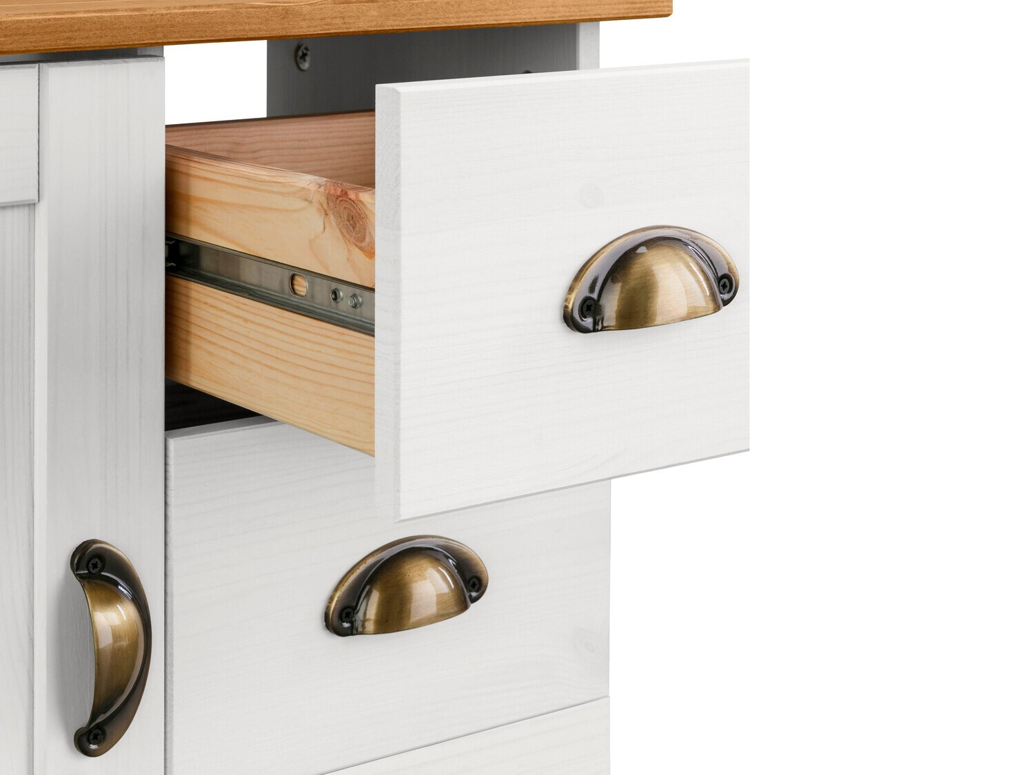 Стоящ шкаф за баня за мивка Serelbu 101 (Бял + Светлокафяво)