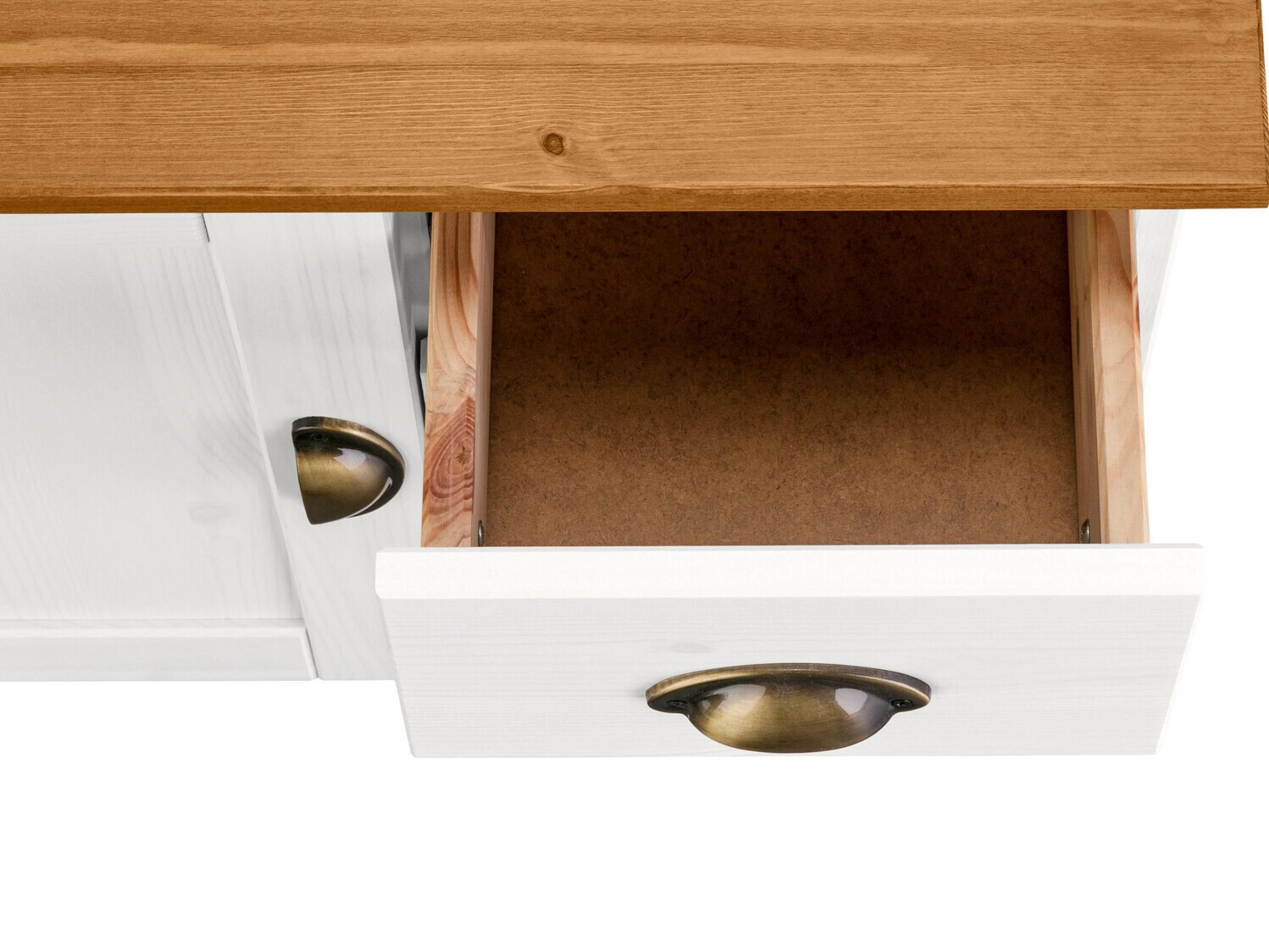 Стоящ шкаф за баня за мивка Serelbu 101 (Бял + Светлокафяво)