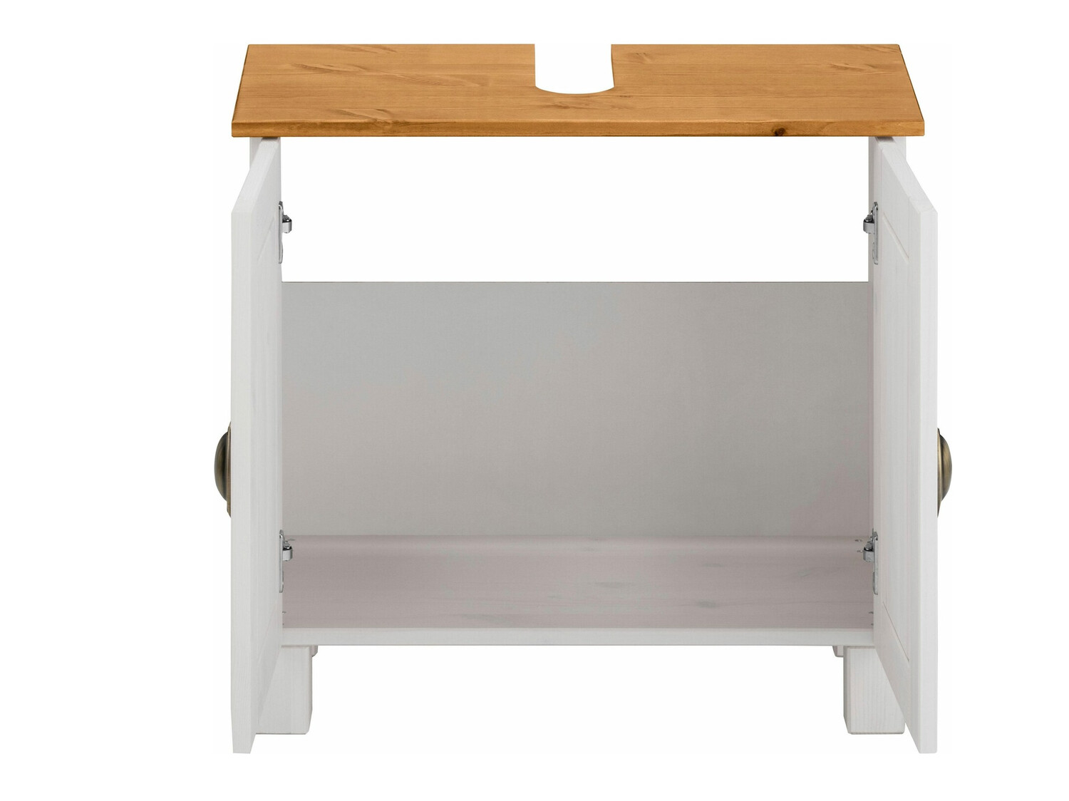 Стоящ шкаф за баня за мивка Serelbu 103 (Бял + Светлокафяво)