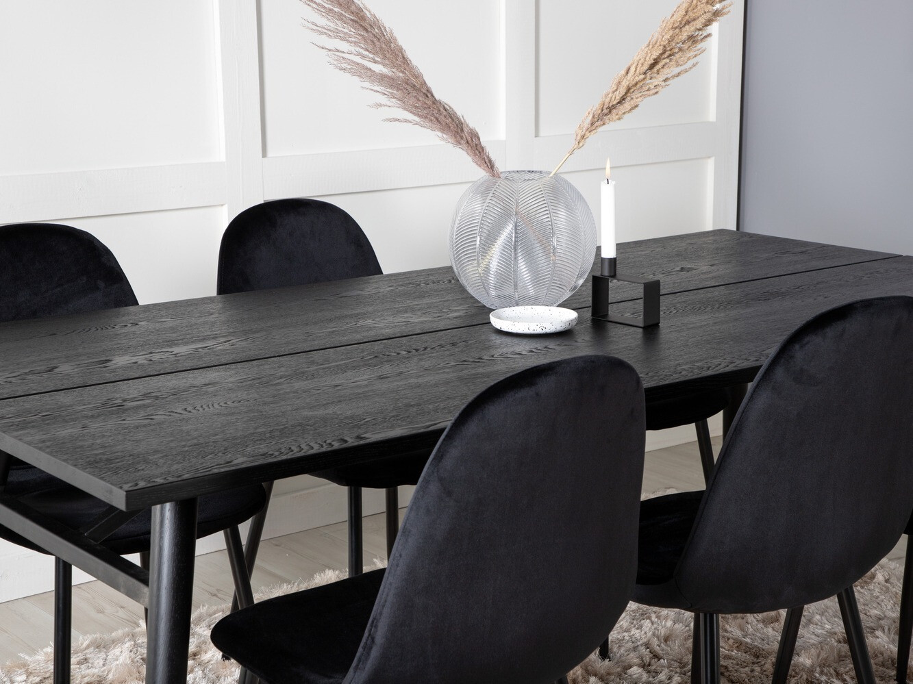 Маса и столове за трапезария Dallas 1786 (Черен)