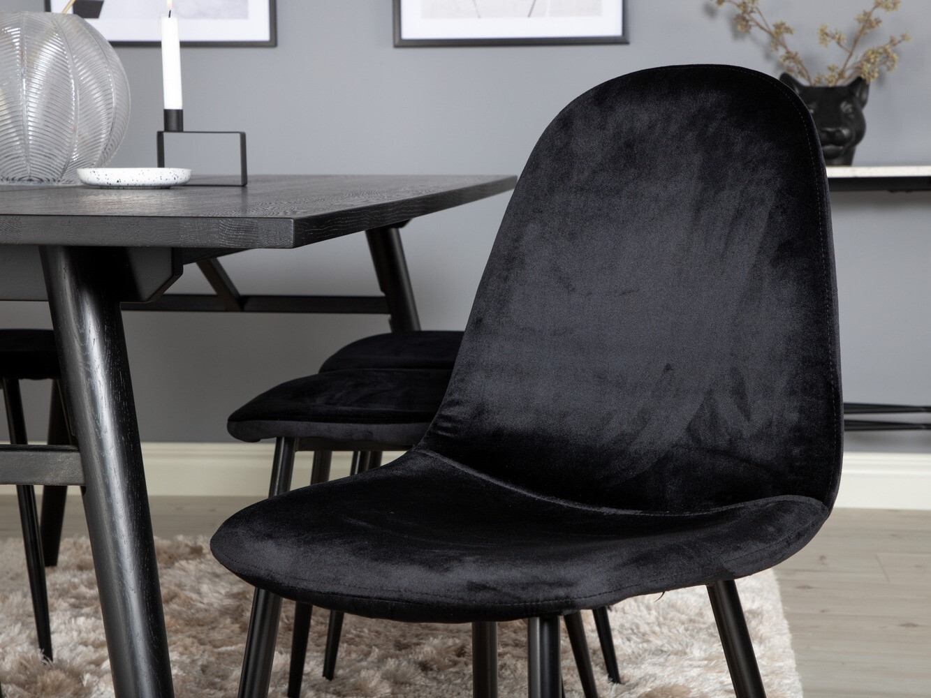 Маса и столове за трапезария Dallas 1786 (Черен)