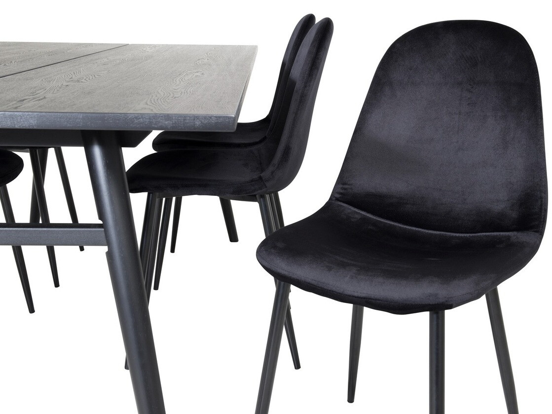 Маса и столове за трапезария Dallas 1786 (Черен)