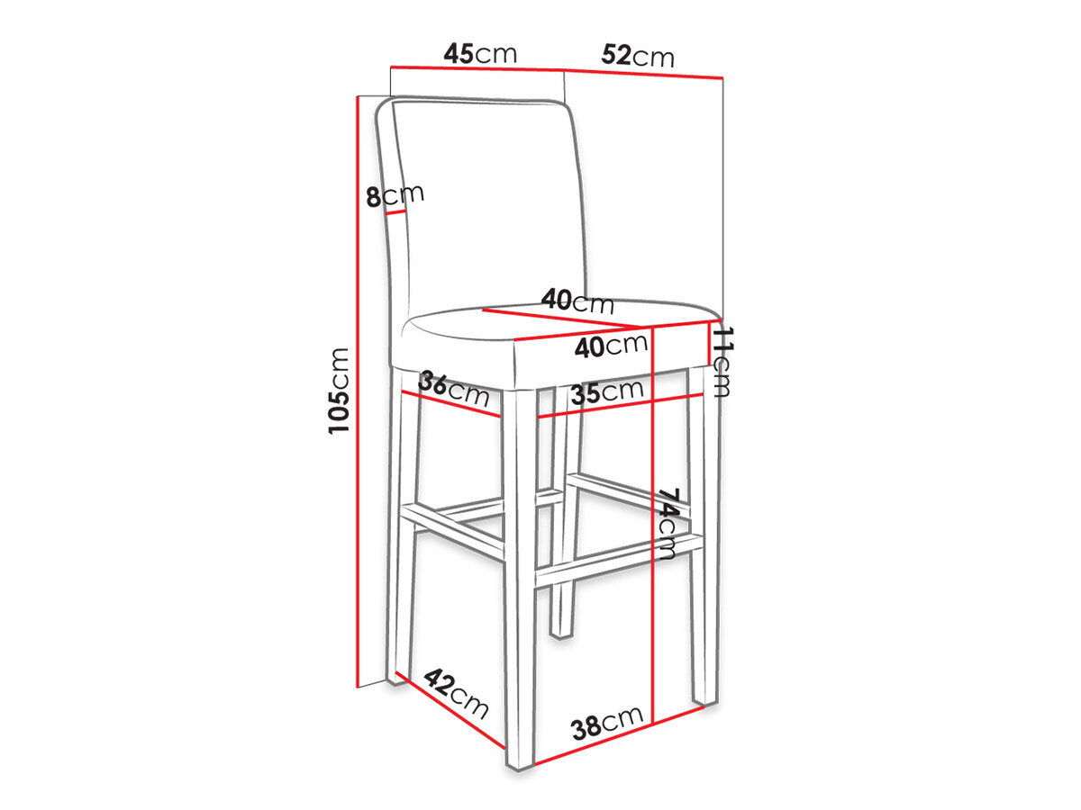 Бар стол Racine 103 (Черен + Magic Velvet 2219)