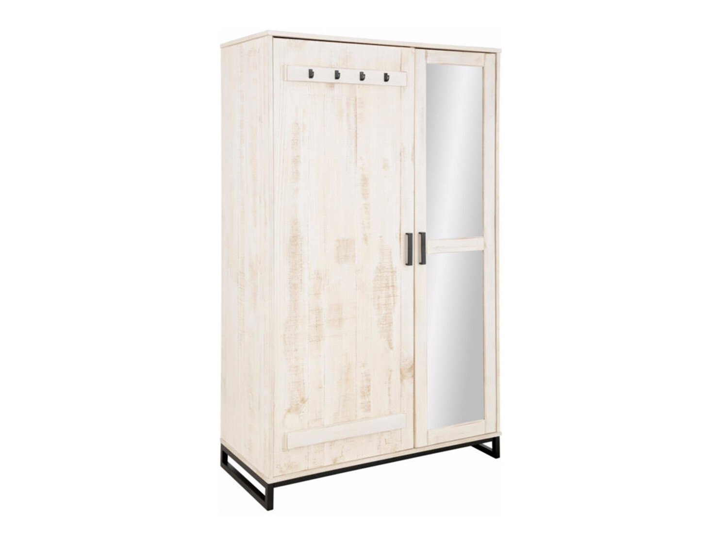 Гардероб Denton 219 (Остаряло бяло + Черен)