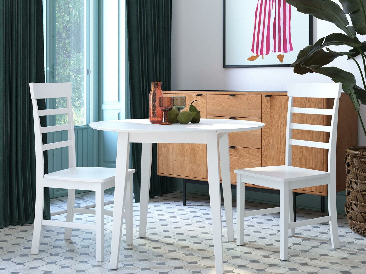 Маса и столове за трапезария Novogratz 165 (Бял)