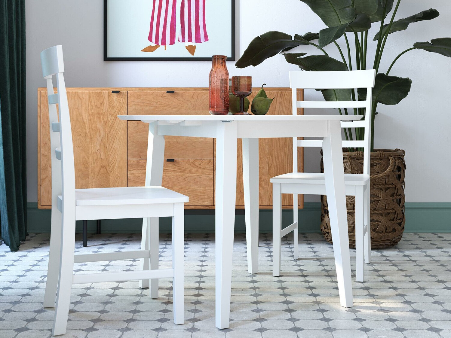 Маса и столове за трапезария Novogratz 165 (Бял)