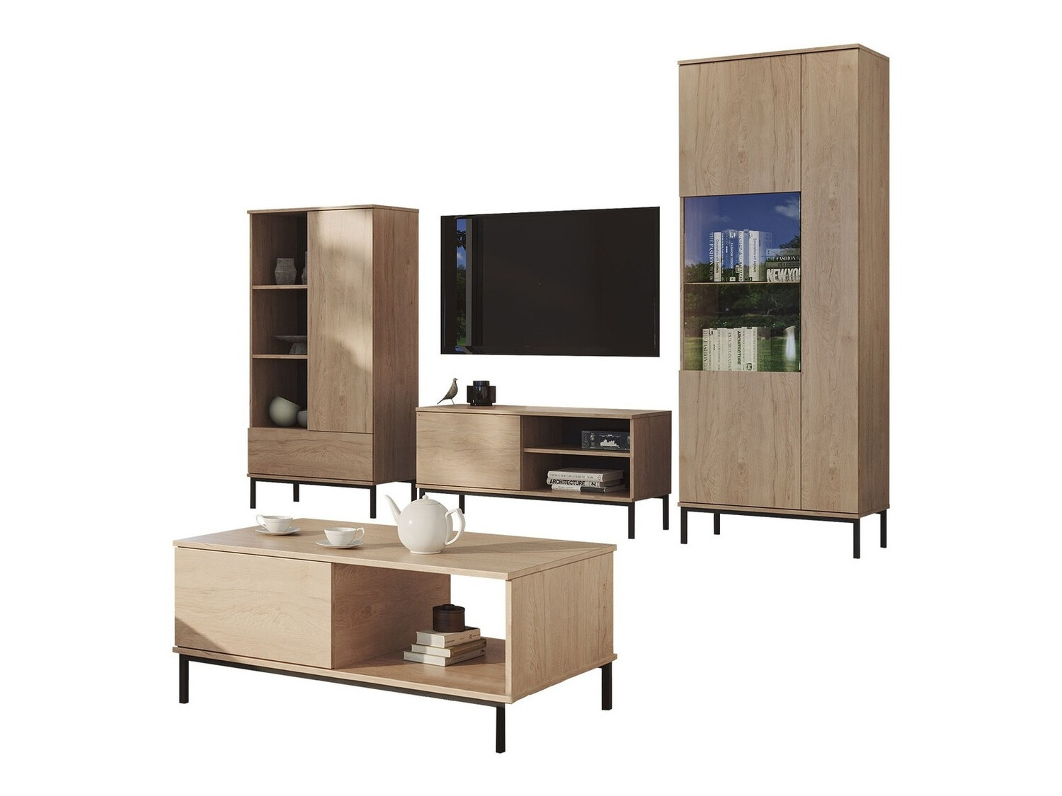 Комплект за хол Lomsore 109 (Ярък дърво)