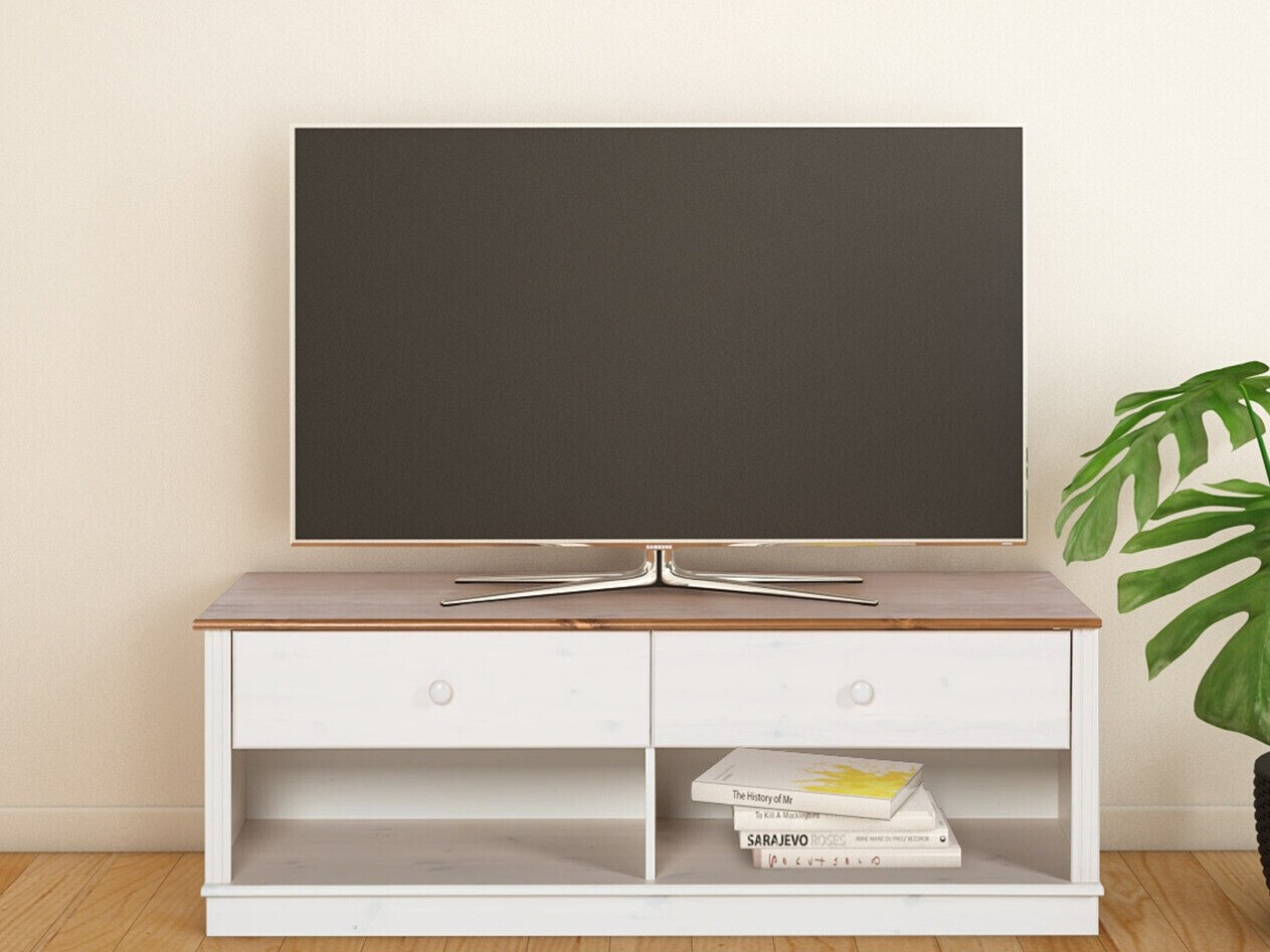 ТВ шкаф Saltoro 101 (Бял + Меден дъб)