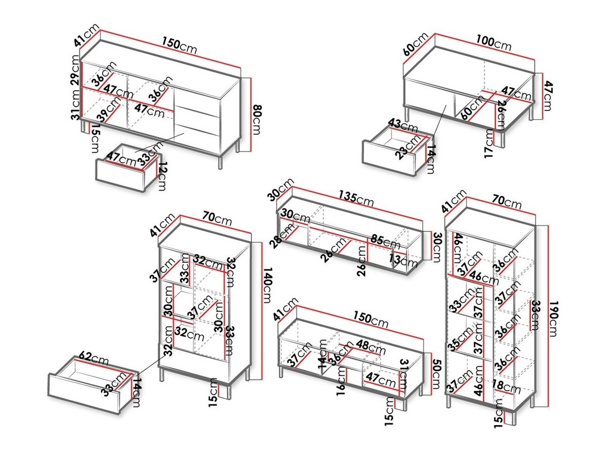 Комплект за хол Lomsore 107 (Ярък дърво)