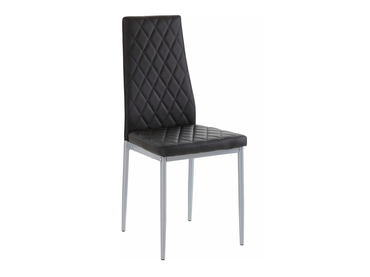 Маса и столове за трапезария Denton 599 (Черен + Сребро)