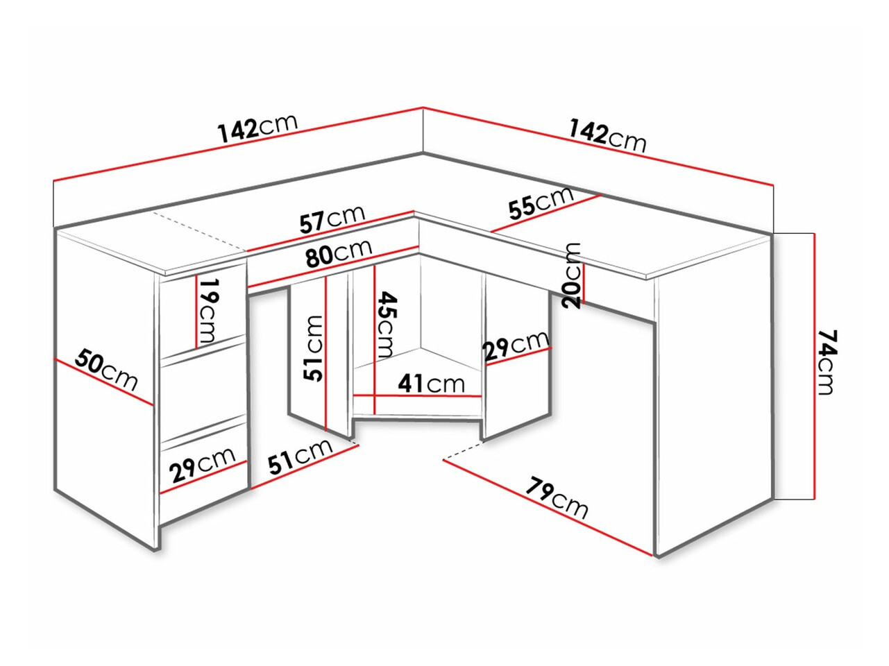 Ъглово офис бюро Comfivo Insuler