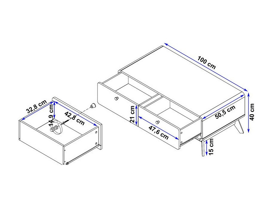 Масичка за кафе Elbtena 100 (Бял + Дъб)