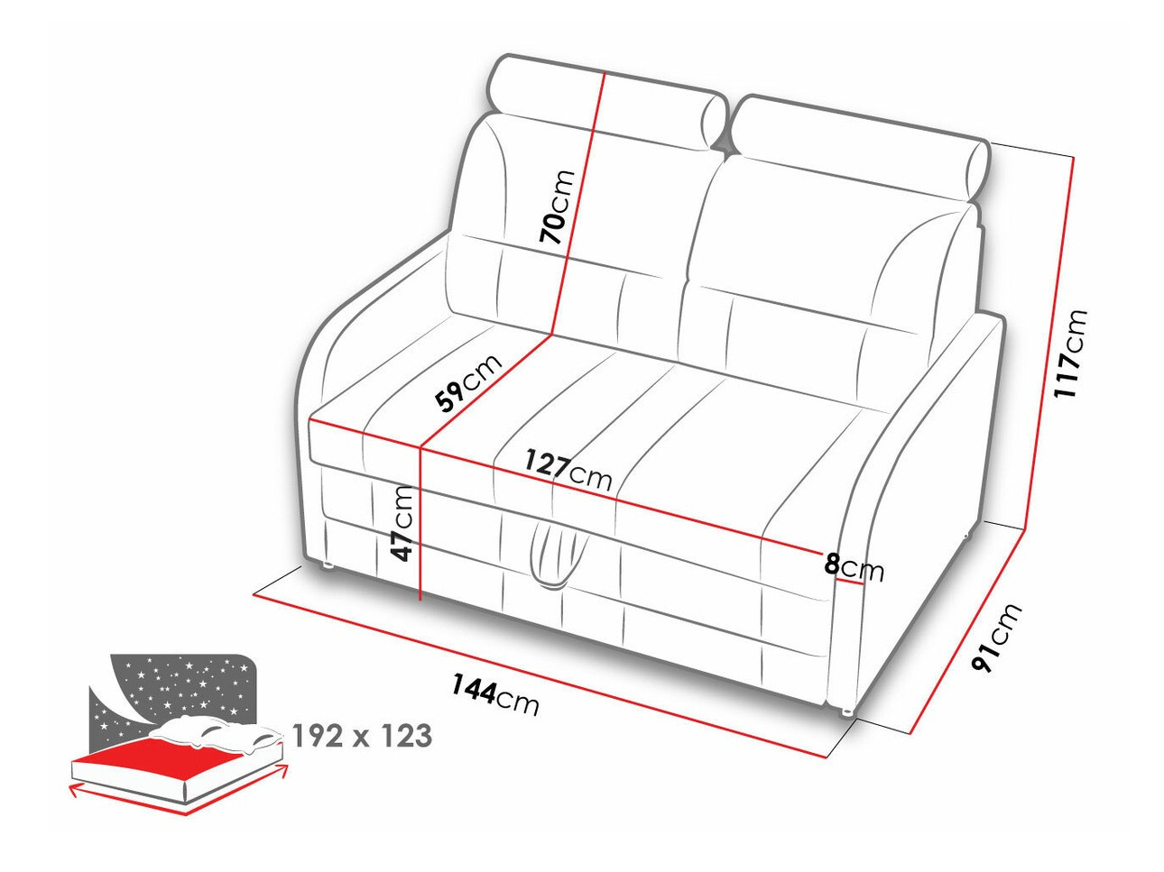 Разтегателен диван Kingsport 109