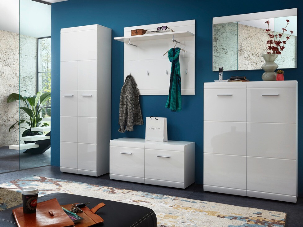 Гардероб Livromu 107 (Бял гланц + Бял)