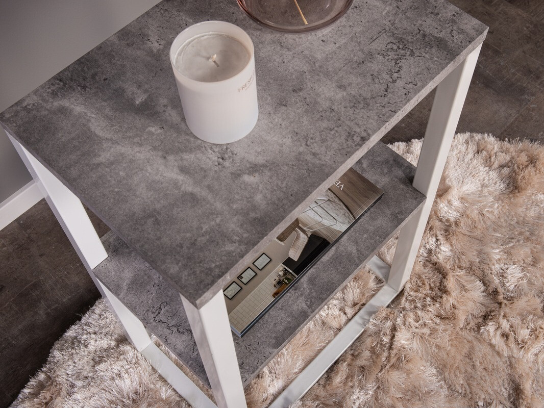 Помощна масичка Dallas 260 (Бетон + Бял)