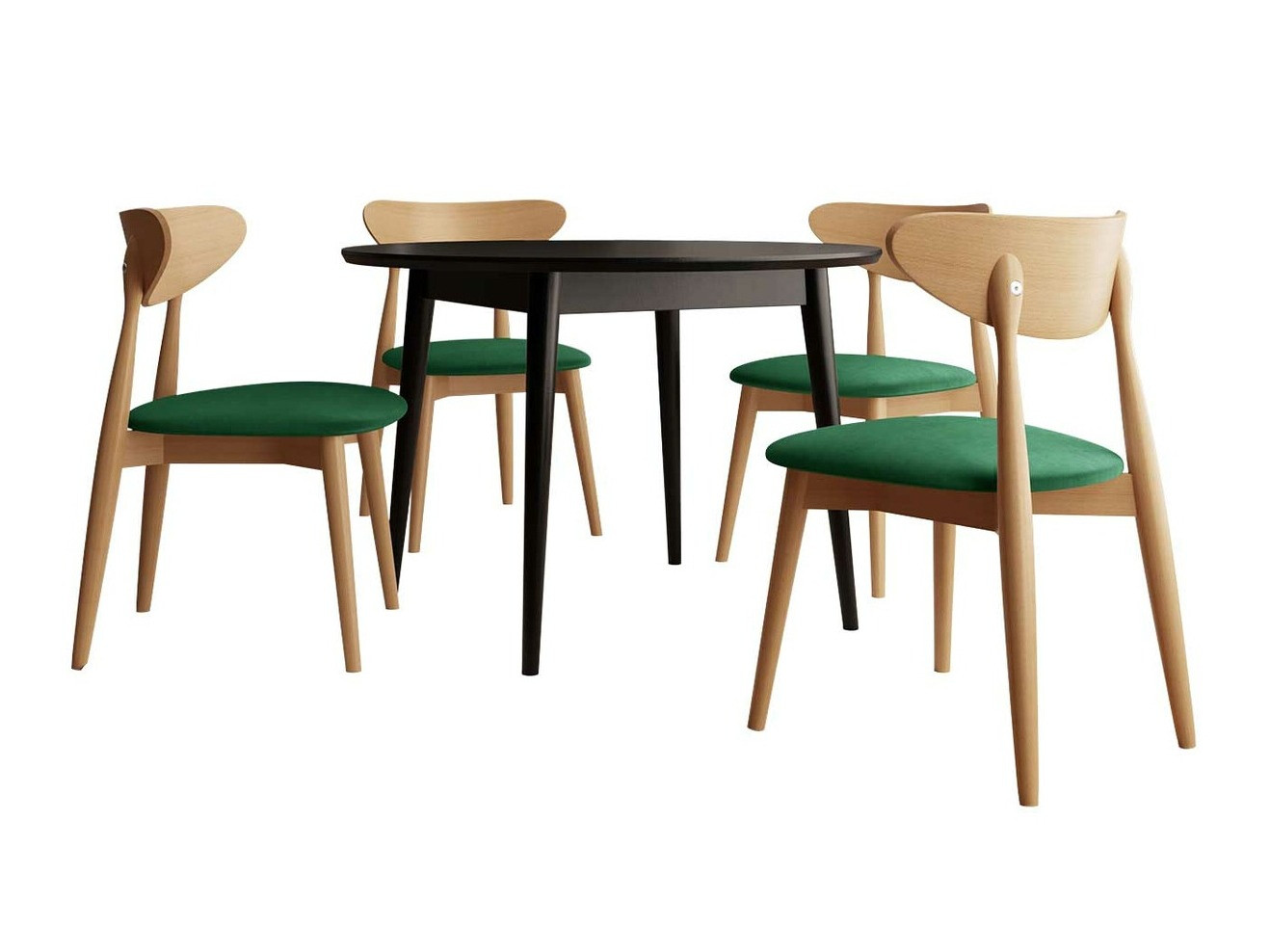 Маса и столове за трапезария Racine 134 (Черен)