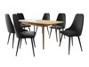 Маса и столове за трапезария Racine 125 (Черен + Magic Velvet 2219)