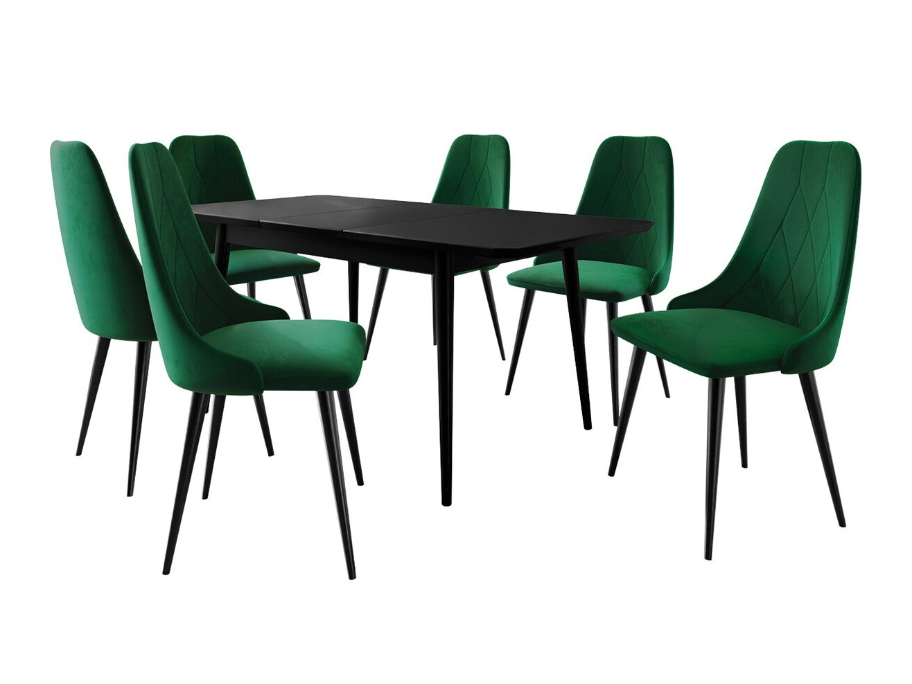 Маса и столове за трапезария Racine 125 (Черен + Magic Velvet 2225)
