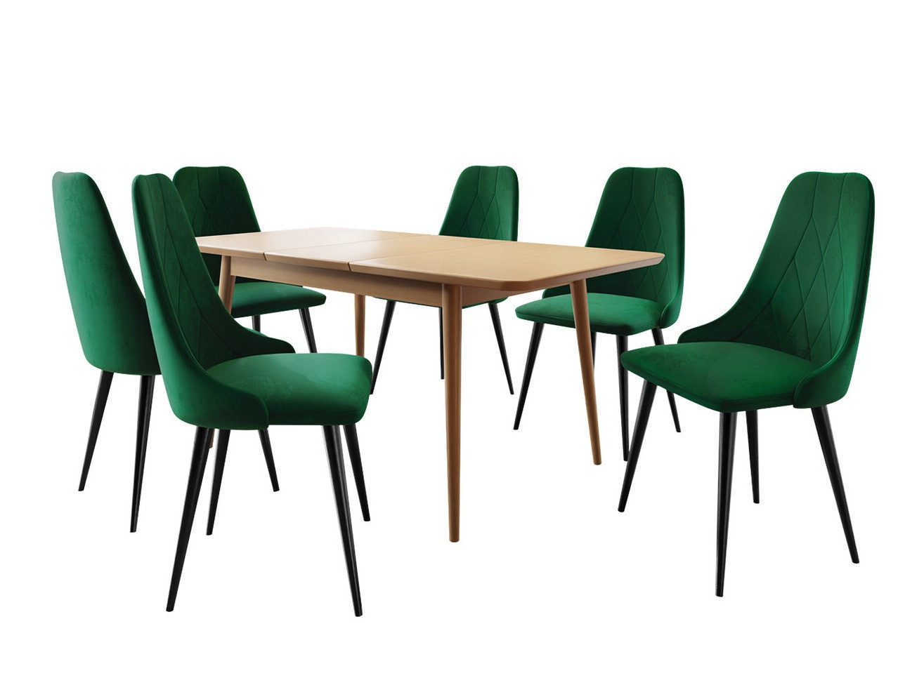 Маса и столове за трапезария Racine 125 (Черен + Magic Velvet 2225)