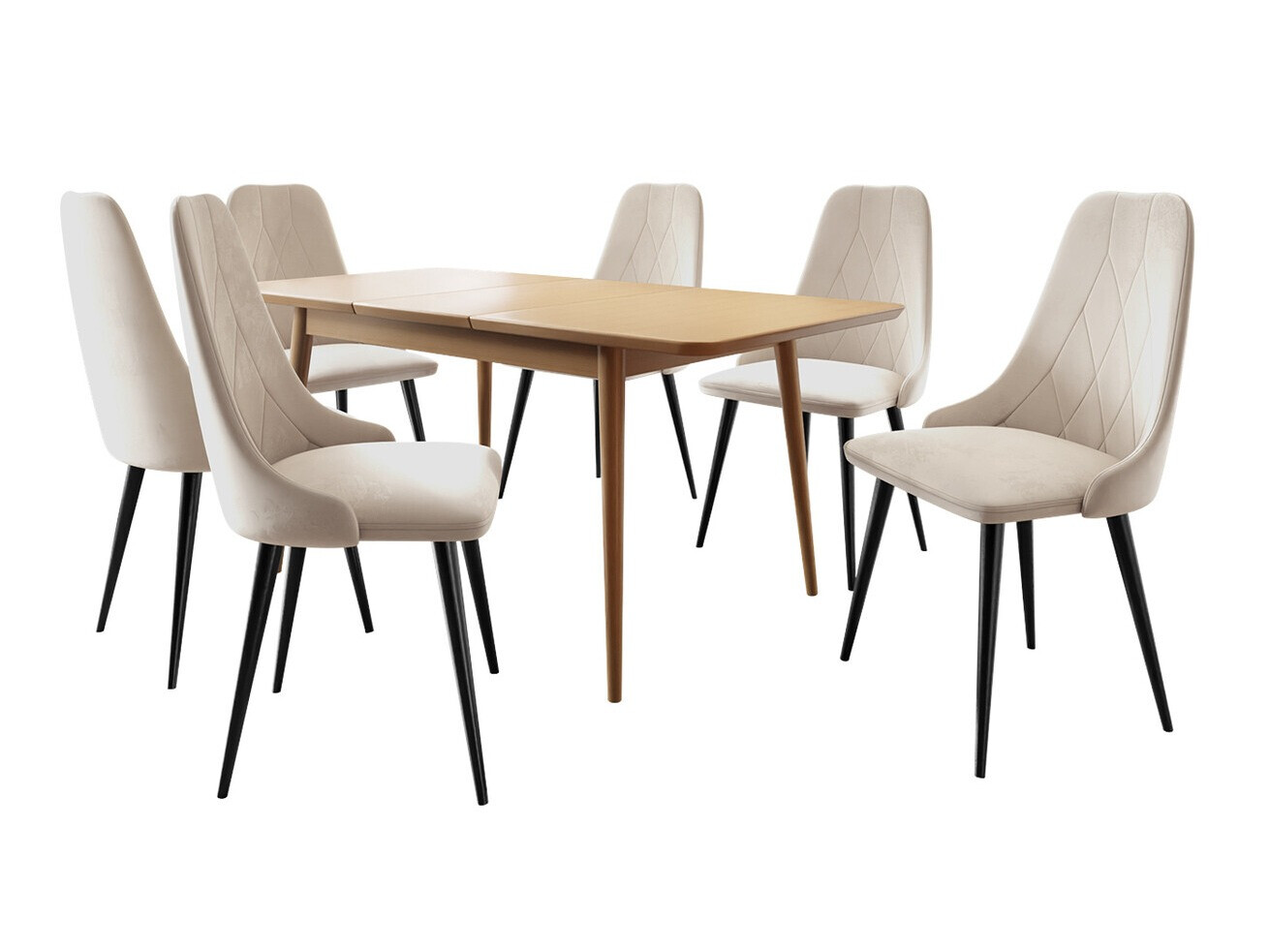 Маса и столове за трапезария Racine 125 (Черен + Magic Velvet 2250)