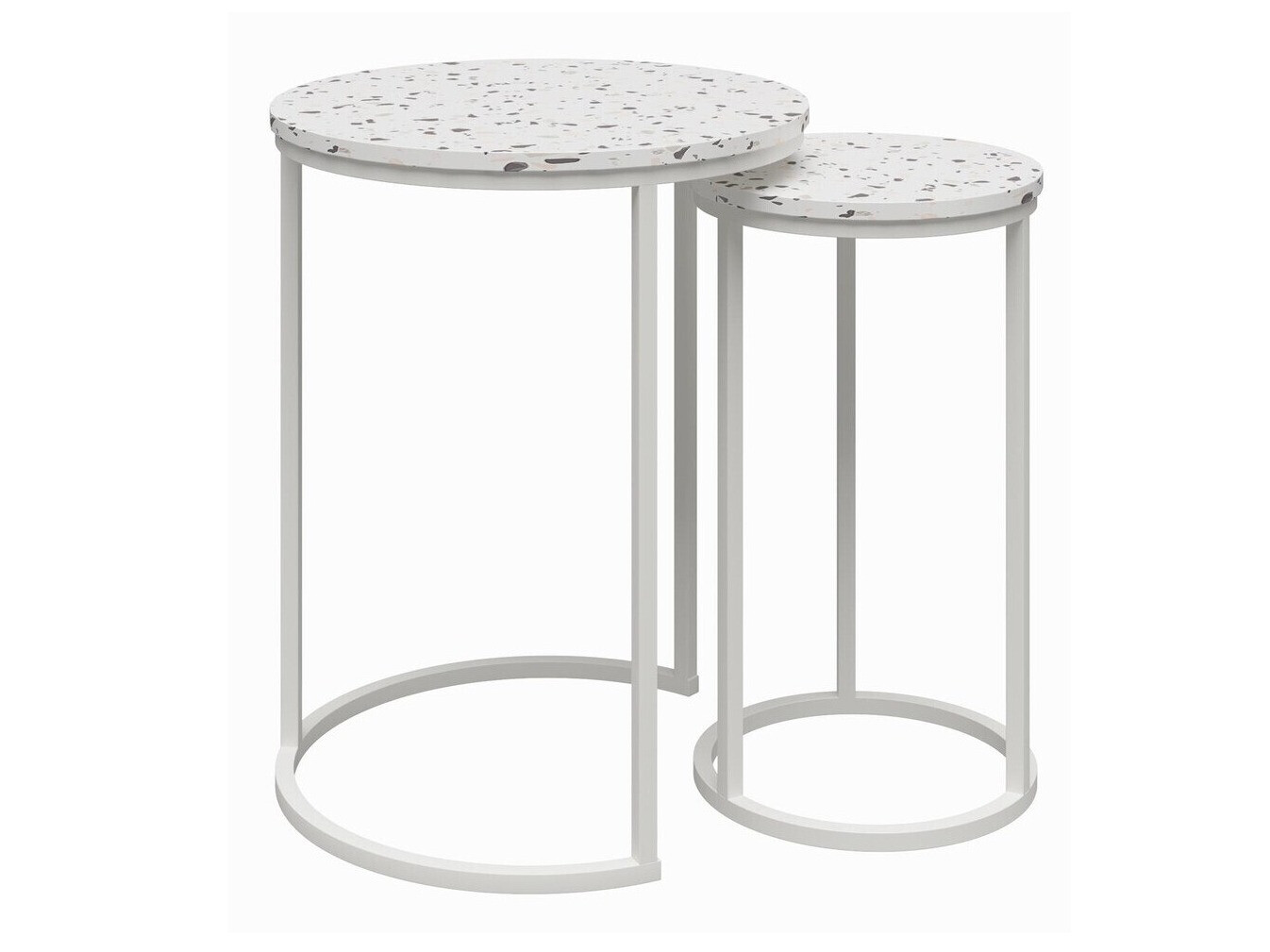 Комплект помощни маси CosmoLiving by Cosmopolitan 121 (Terazzo + Бял)