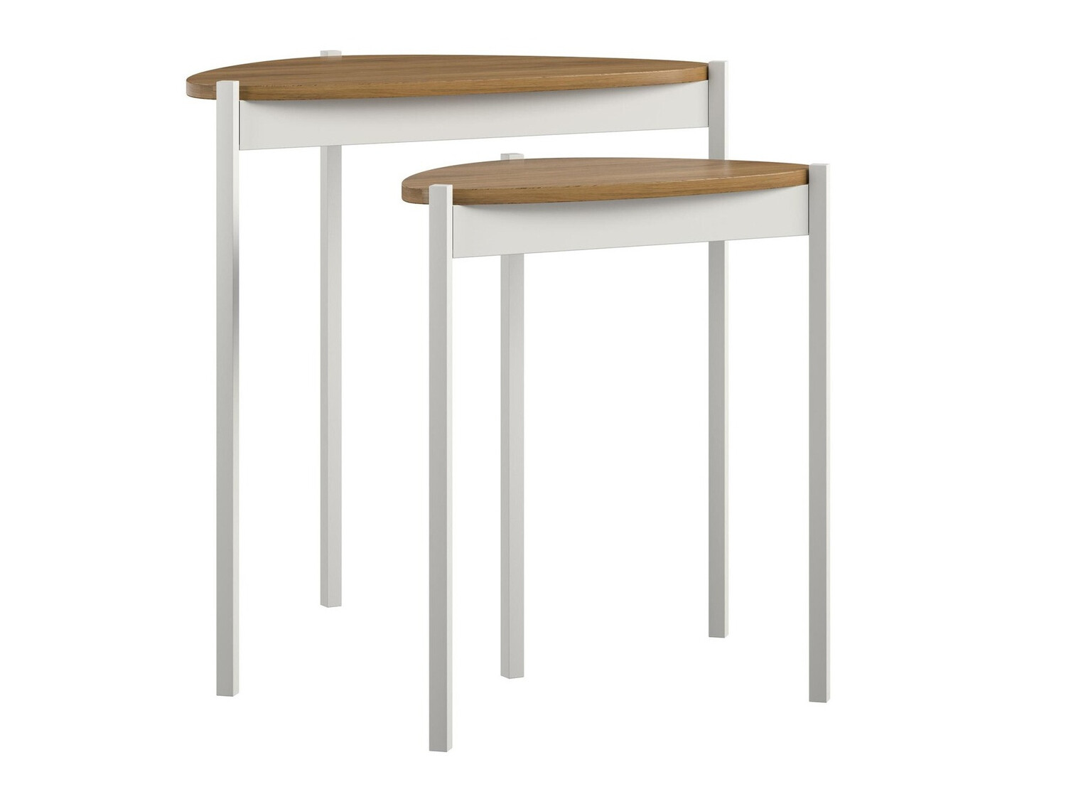Комплект помощни маси Novogratz 154 (Бял + Орех)