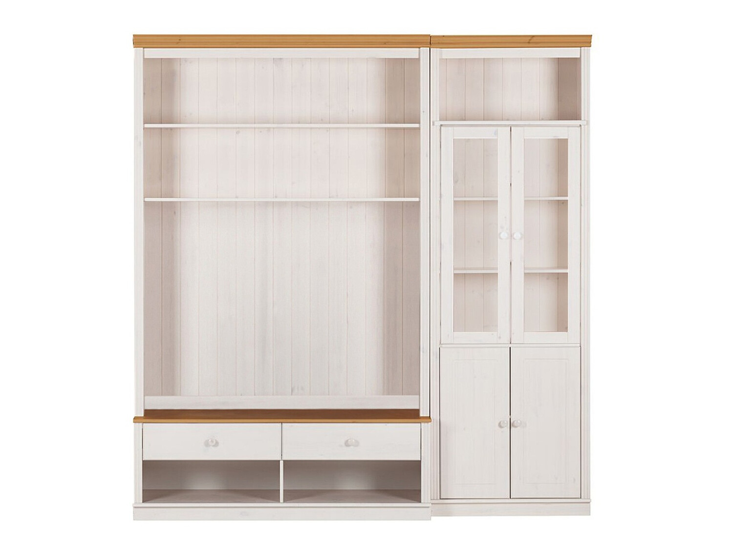 Комплект за хол Saltoro 124 (Бял + Меден дъб)