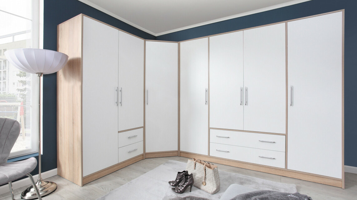 Гардероб Cavmero 100 (Сонома дъб + Бял)