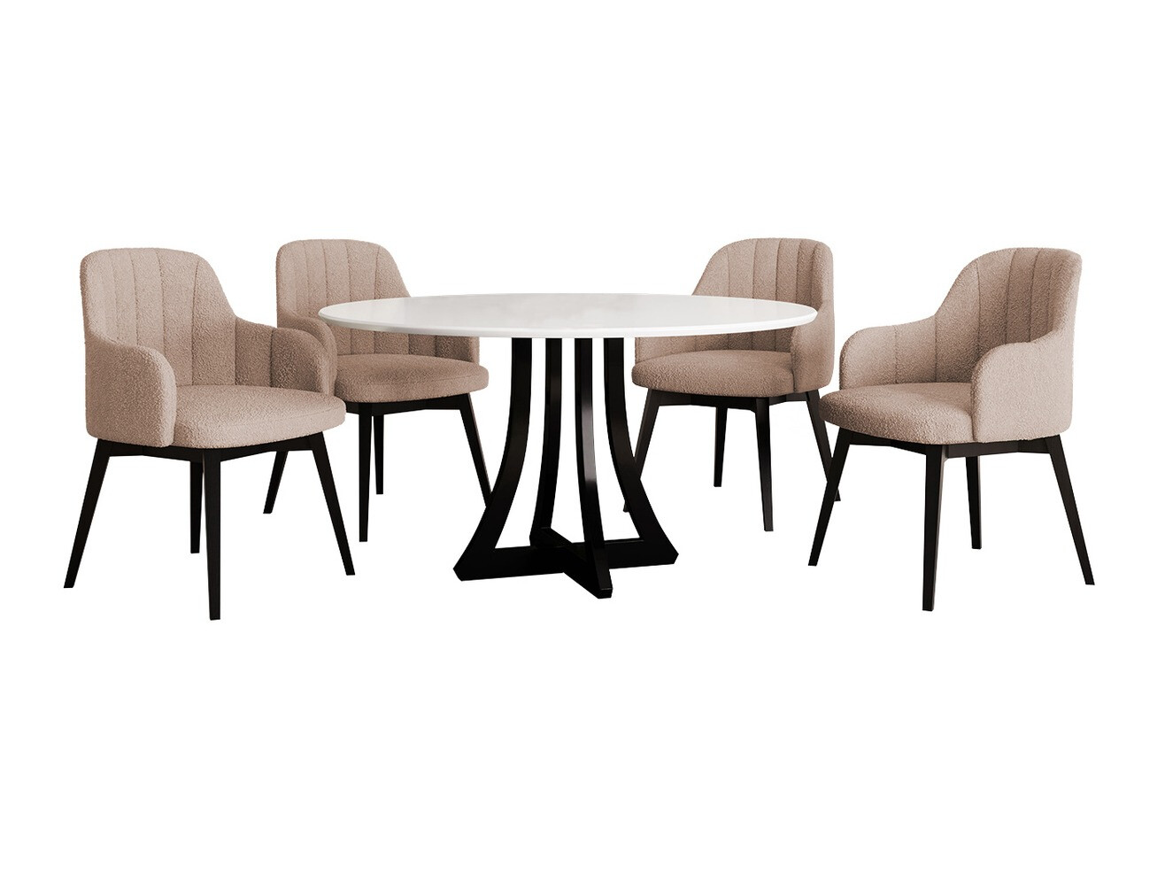 Маса и столове за трапезария Racine 137 (Черен + Baloo 2072)