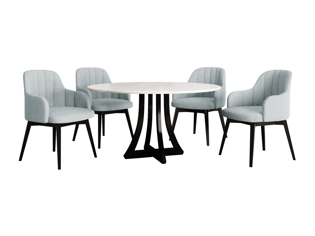 Маса и столове за трапезария Racine 137 (Черен + Baloo 2086)