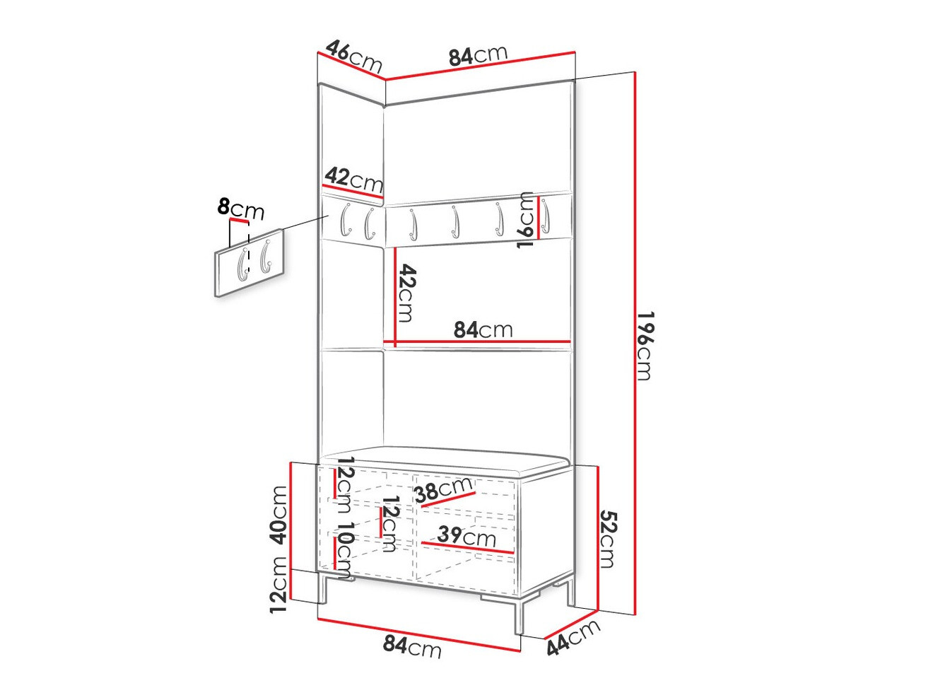 Комплект за антре Nomal IV (Бял)