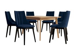 Маса и столове за трапезария Racine 139 (Черен + Magic Velvet 2216)