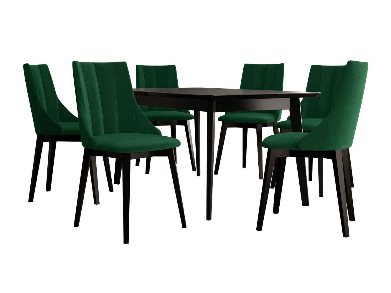 Маса и столове за трапезария Racine 139 (Черен + Magic Velvet 2225)